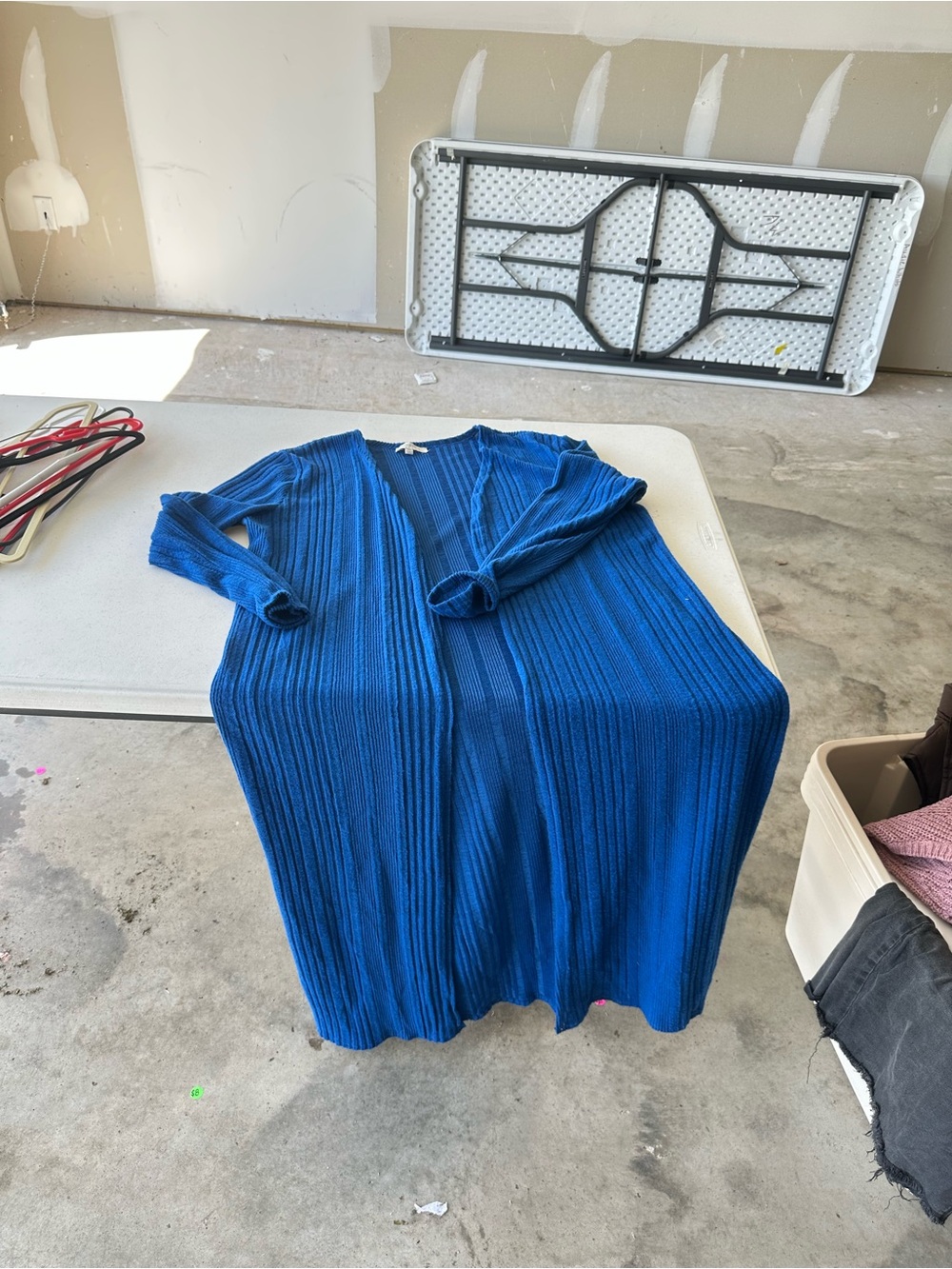 Umgee Royal Blue Ribbed Long Cardigan
